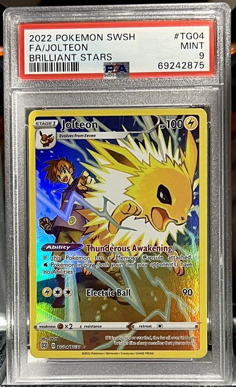 Psa Jolteon Tg Tg Full Art Trainer Gallery Pokemon Brilliant