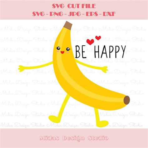 Banana Svg File Digital Download For Cricut And Silhouette Etsy