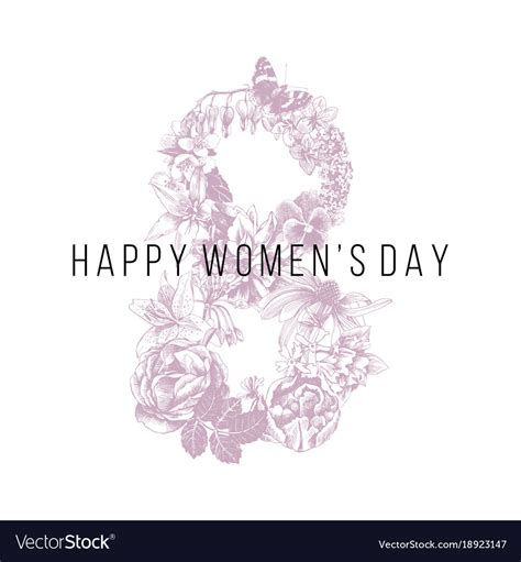 8 March Womens Day Greeting Card Royalty Free Vector Image