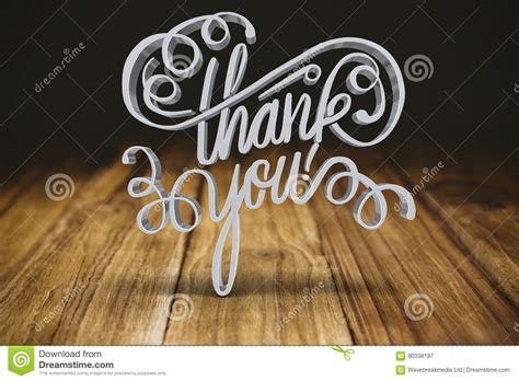 Composite Image Of Three Dimensional Of Thank You Text Stock