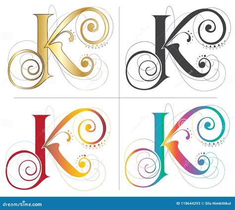 Letter K Alphabet Font Design Stock Vector Illustration Of Name