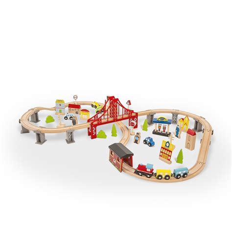 Mr Ciuf Circuit De Train En Bois Jeu Pour Le Plaisir Des Enfants Pcs