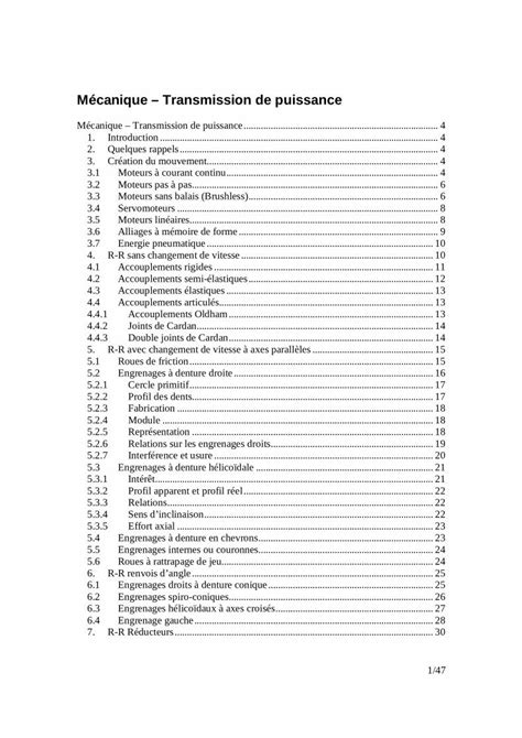 PDF Mécanique Transmission de puissancetechelec e monsite