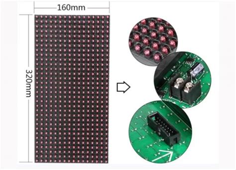 32 16 Pixel LED Module P10 DIP Outdoor Single Red 320 160mm Led Display