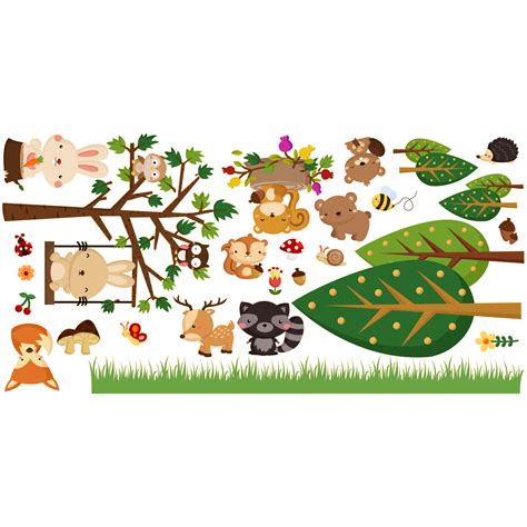 Sticker les animaux de la forêt Stickers STICKERS NATURE Arbres