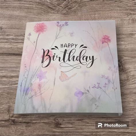 5x5 Inches Happy Birthday Greeting Card For Her Watercolor Wildflowers Friend Ebay