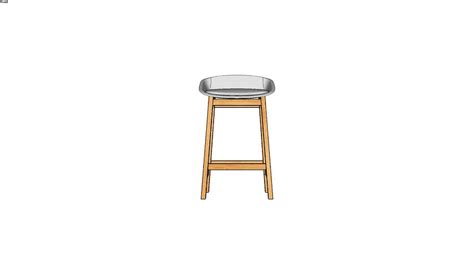 Ice Tabouret De Bar Style Scandinave Blanc Et Chene Massif H D Model