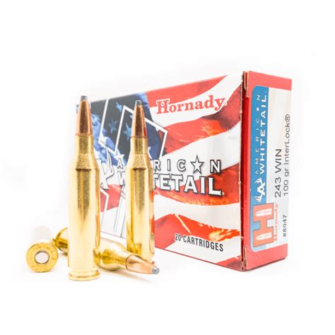 Municion Hornady American Whitetail Interlock Calibre 243 Win 100 Gr Caja X 20 8047