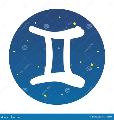 Isolated Gemini Colored Zodiac Sign Symbol Vector Stock Vector