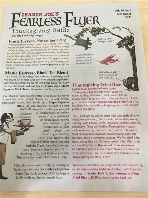 Trader Joes Weekly Ad November Thanksgiving Fearless Flyer