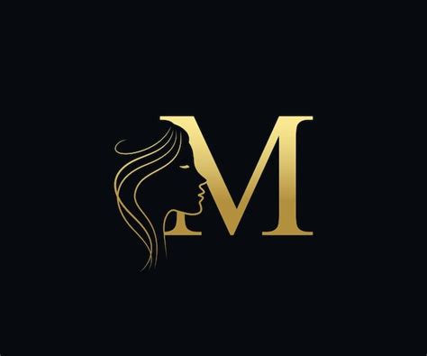 Premium Vector M Letter Beauty Face Hair Salon Logo Design Vector