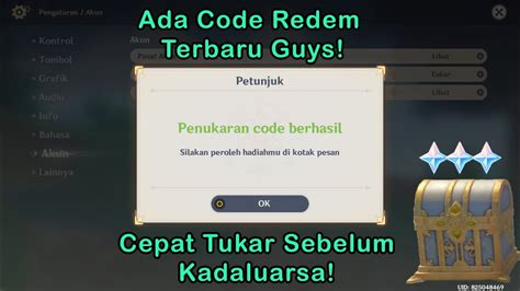 Code Redeem Baru 2 4 Cepat Tukar Sebelum Kadaluarsa Genshin Impact