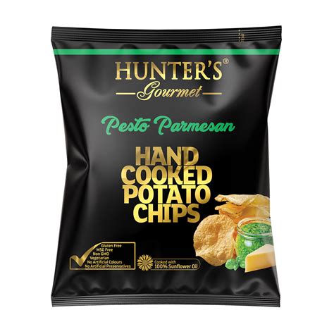 Hunter S Gourmet Hand Cooked Potato Chips Gold Edition Pesto