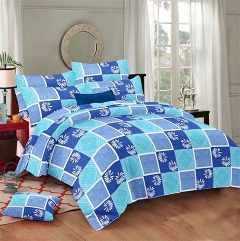 Printed Cotton Double Bed Bedsheets For Home Size 90x100 Inch At Rs