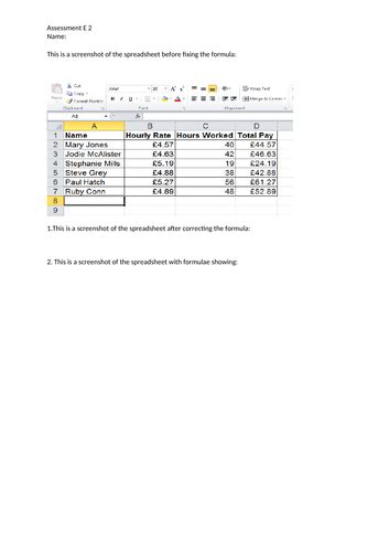 Ks3 Ks4 Ict Computing Spreadsheets Basic Functions Lesson Teaching Resources