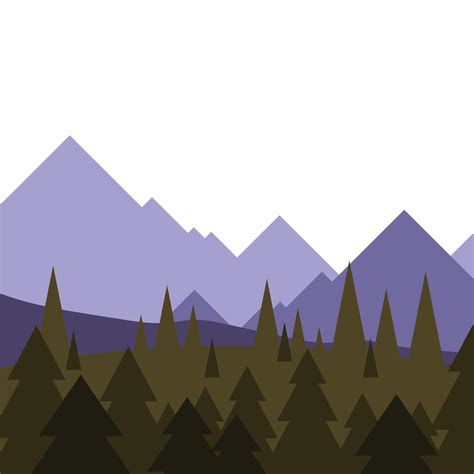 pine trees in front of mountain landscape vector design 1889774 Vector ...