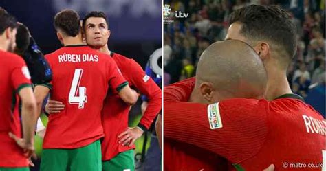 Cristiano Ronaldo Consoles Sobbing Portugal Team Mate After Euro