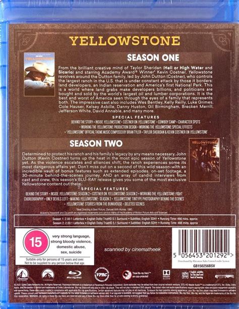 Yellowstone Season 1and2 Blu Ray 2021 Blu Ray Kevin Costner Dvds Bol