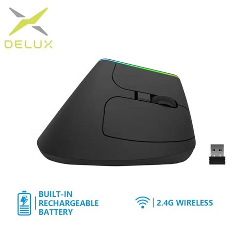 Delux M Db Rato Vertical Ergon Mico Recarreg Vel Sem Fio Ghz Rato