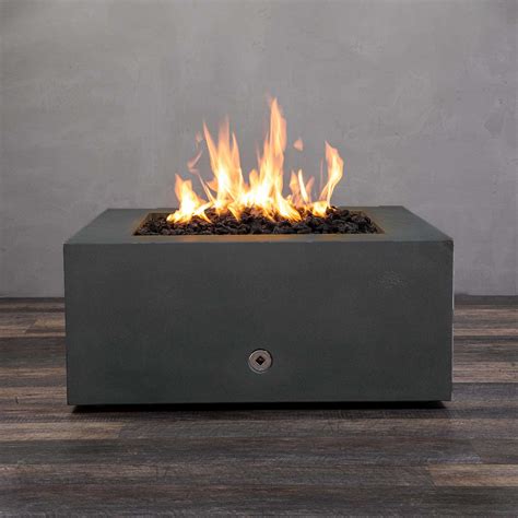 Starfire Designs Gravity 36 Square Concrete Gas Fire Pit Powerglow Electronic Nglp