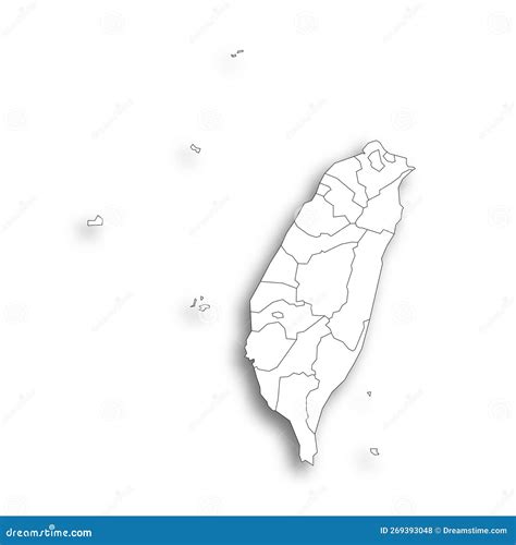 Taiwan Political Map Of Administrative Divisions Stock Vector