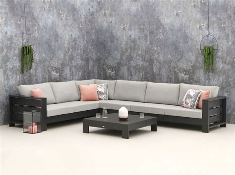 Bellagio Avolo Hoek Loungeset Delig Links Charcoal Incl Kussens