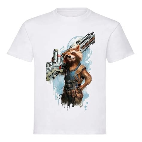 Camiseta Roket Guardianes De La Galaxia Unisex Adulto Camisa Anonimo