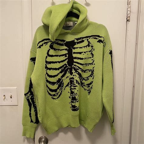 Teamsesh Skeleton Knit Hoodie Size Xs Can Fit S And Depop