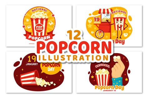 12 National Popcorn Day Illustration | Deeezy