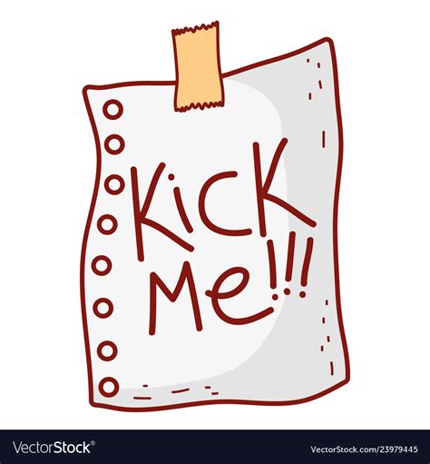 Kick Me Message In Paper Fools Day Royalty Free Vector Image