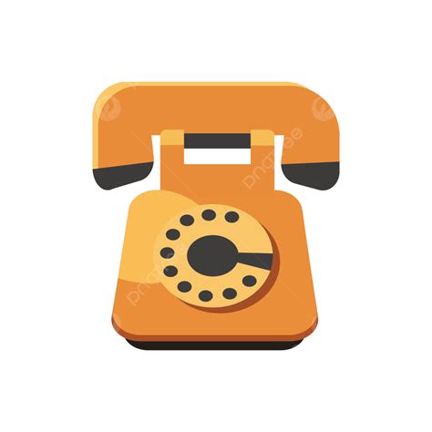 Hand Painted Old Rotary Telephone Landline Icon Vector Old Rotary