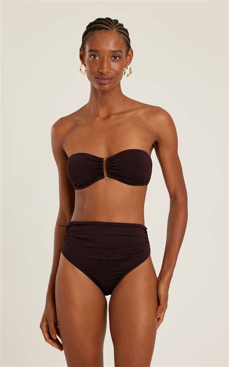 Coffee Bio Drop Bandeau Ruched Hw Bikini Lenny Niemeyer Europe