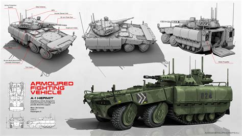 ArtStation - Armoured Fighting Vehicle Concept - A1 HERMIT