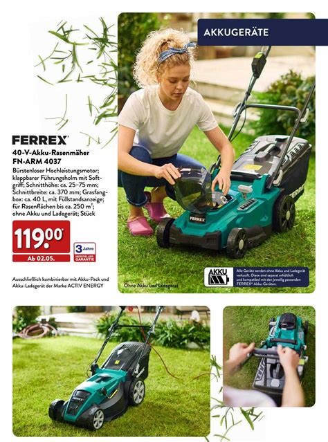 Ferrex V Akku Rasenm Her Fn Arm Angebot Bei Aldi Nord