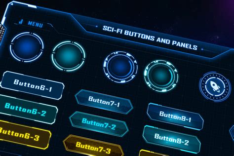 Sci Fi Buttons And Panels Pack 2d Gui Unity Asset Store