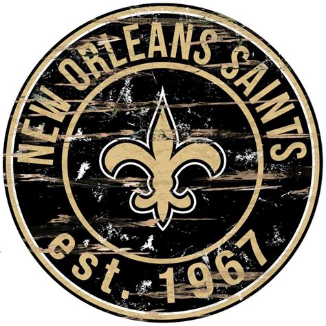 Adventure Furniture 24 Nfl New Orleans Saints Round Distressed Sign N0659 Nos The Home Depot