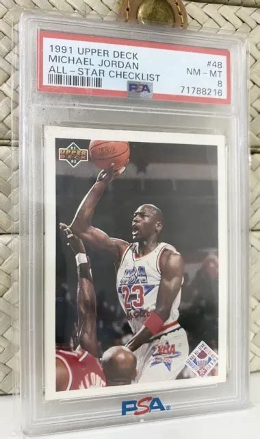 1991 UPPER DECK Michael Jordan 48 All Star Checklist PSA 8 Bulls EUR