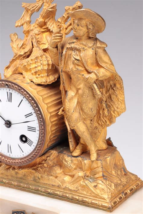 Phillipe H Mourey French Gilt Metal Figural Clock And Cloche Late 19th Century Ebth