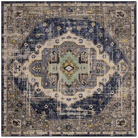 Mohawk Home Pantaleone Indigo 8 Ft X 8 Ft Square Oriental Area Rug