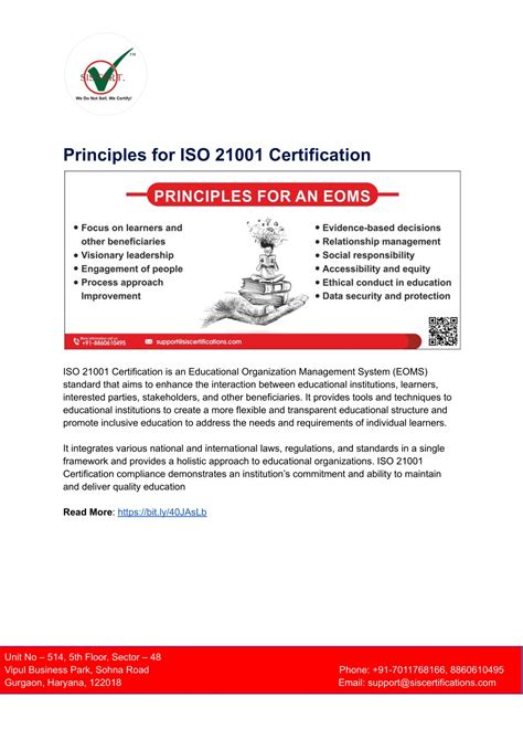 Ppt Principles For Iso 21001 Certification Powerpoint Presentation