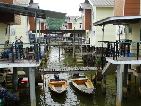 The Water Village Or Kampung Ayer Village On Water In Bandar Seri