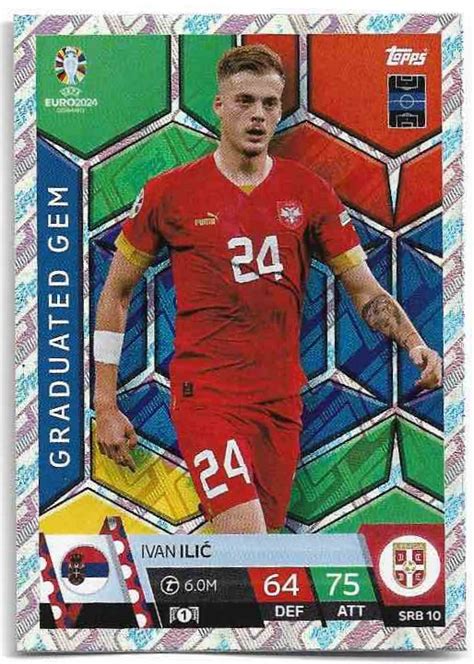 TOPPS MATCH ATTAX Holographic Graduated Gem IVAN ILIC 2024 EURO Match