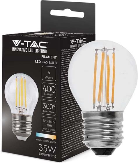 V Tac Vt Pack Filament Led Lampen Kogel E W Lm