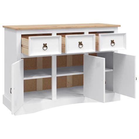 Buffet Gamme Corona Pin Massif Mexicain Blanc 132x43x78 Cm