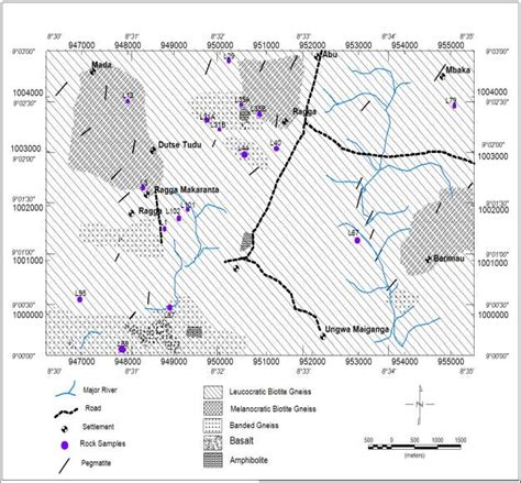 Simplified rock samples location map overlain on the geology | Download Scientific Diagram