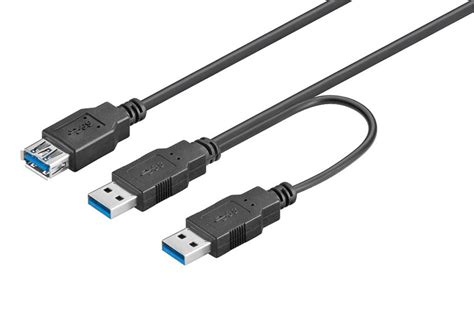 Usb 3 2 Gen 1 Dual Power Cable Usb A Female 2 X Type A Male