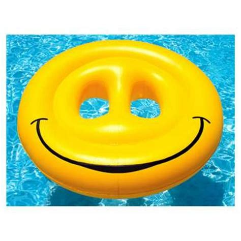 Swimline 72 Inflatable Smiley Face Island 2 Person Swimming Pool Raft