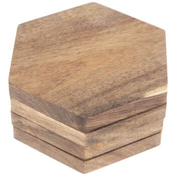 Hexagon Acacia Wood Coasters Hobby Lobby