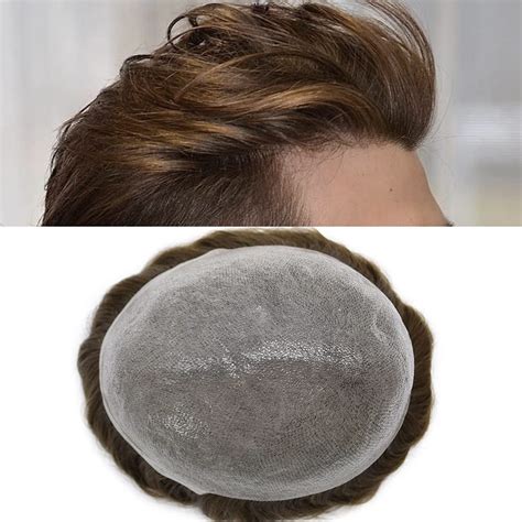 Toupee For Men With 100 Human Hair 0 08mm Natural Ultra Thin Skin Hair Pieces