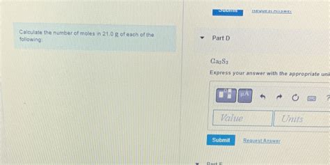 Solved Calculate The Number Of Moles In 210 P Of Each Of The Part D